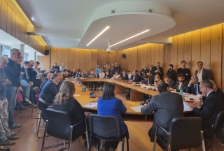 La sala Etruschi durante l'audizione della commissione Trasparenza