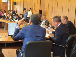 Un momento della seduta odierna della commissione Bilancio.