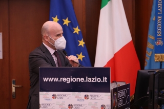 Il presidente di Unindustria Lazio, Angelo Camilli, durante un'iniziativa della Regione Lazio.