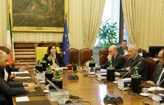 La riunione dei presidenti dei consigli regionali con la presidente Laura Boldrini.